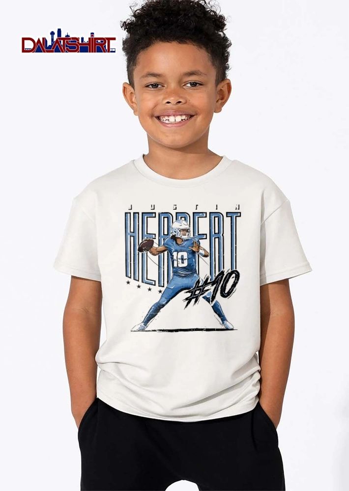 Justin Herbert 10 Quarterback Passing Football Stars Distressed Sketch shirt