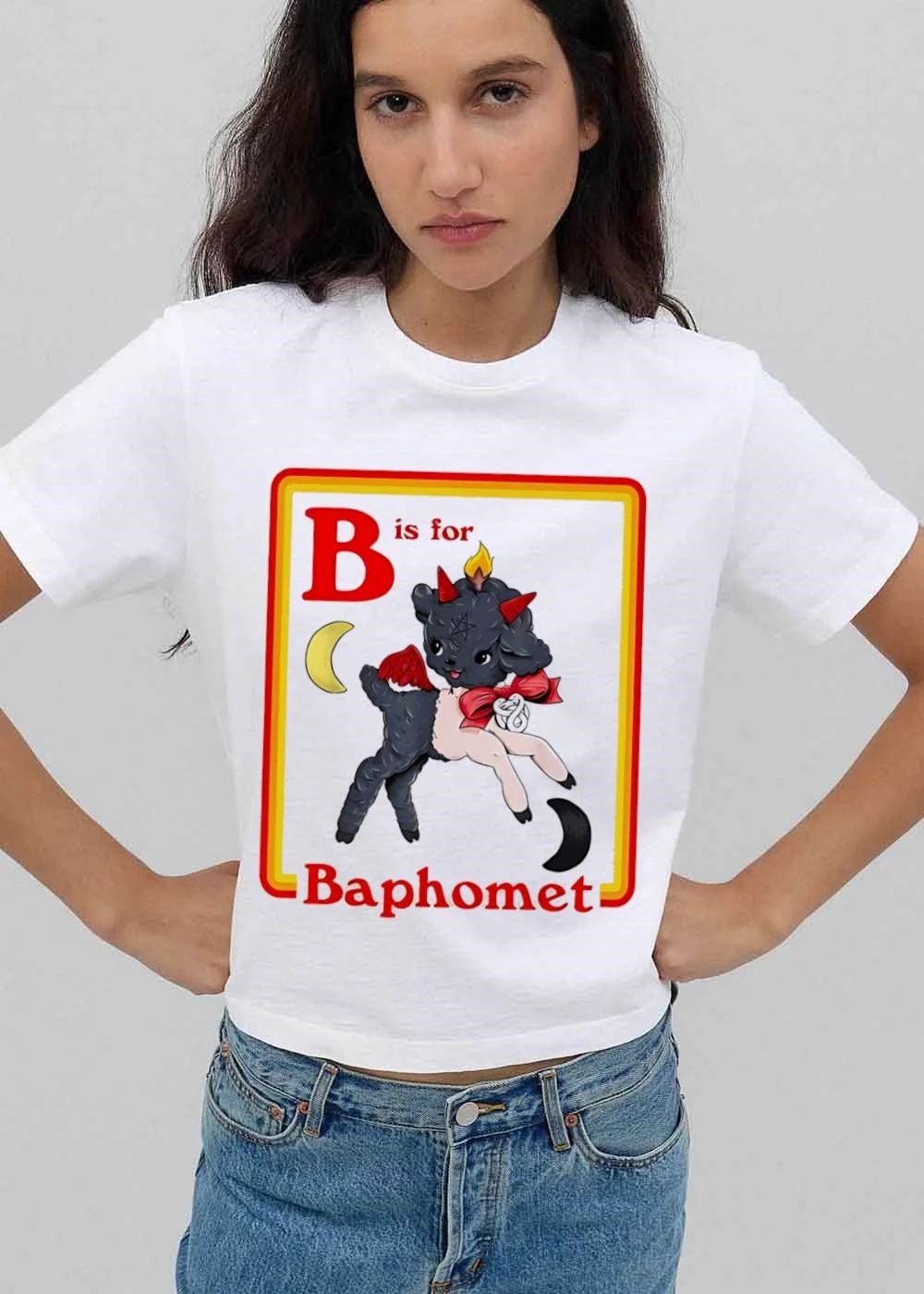 B Is For Baphomet Cartoon Baby Goat shirt