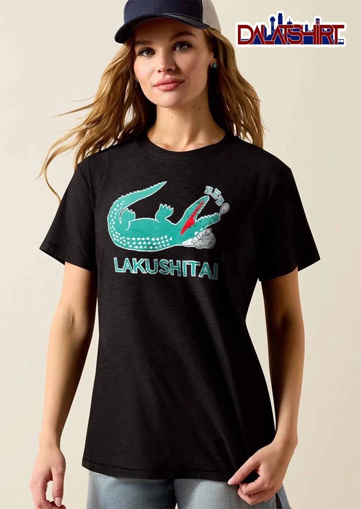 Lakushitai Zzz Cartoon Sleeping Green Crocodile Resting Pillow shirt