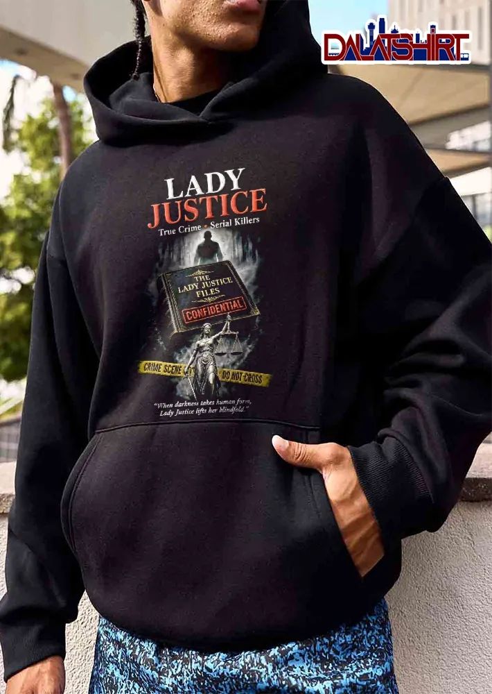 Lady Justice True Crime Serial Killers Confidential Scene Do Not Cross Book Silhouette Statue shirt