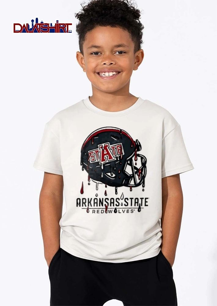 Arkansas State Redwolves NCAA State Dripping Liquid Paint Football Helmet Drips shirt