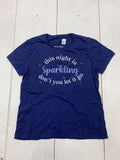 Custom Graphic This Night Is Sparkling Short Sleeve Shirt Blue Adult Size Large