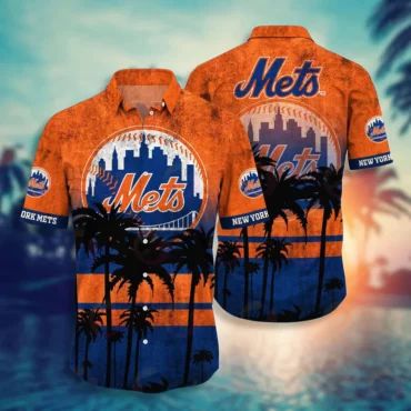 New York Mets Coconut Sunset Hawaiian Shirt