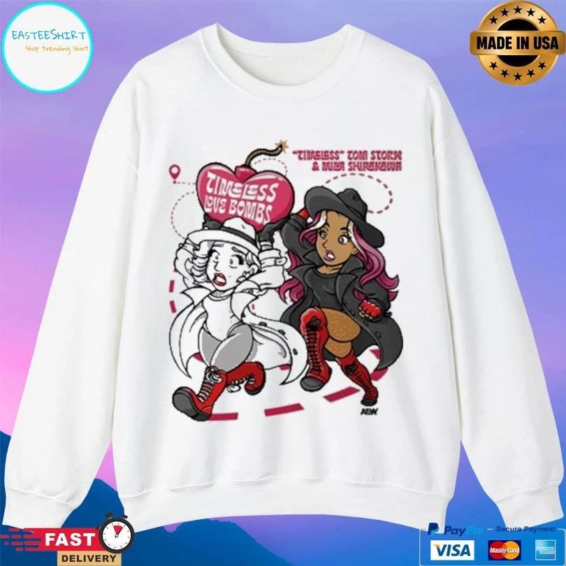 The Timeless Love Bombs Timeless Toni Storm And Mina Shirakawa Bombing Run T-shirts