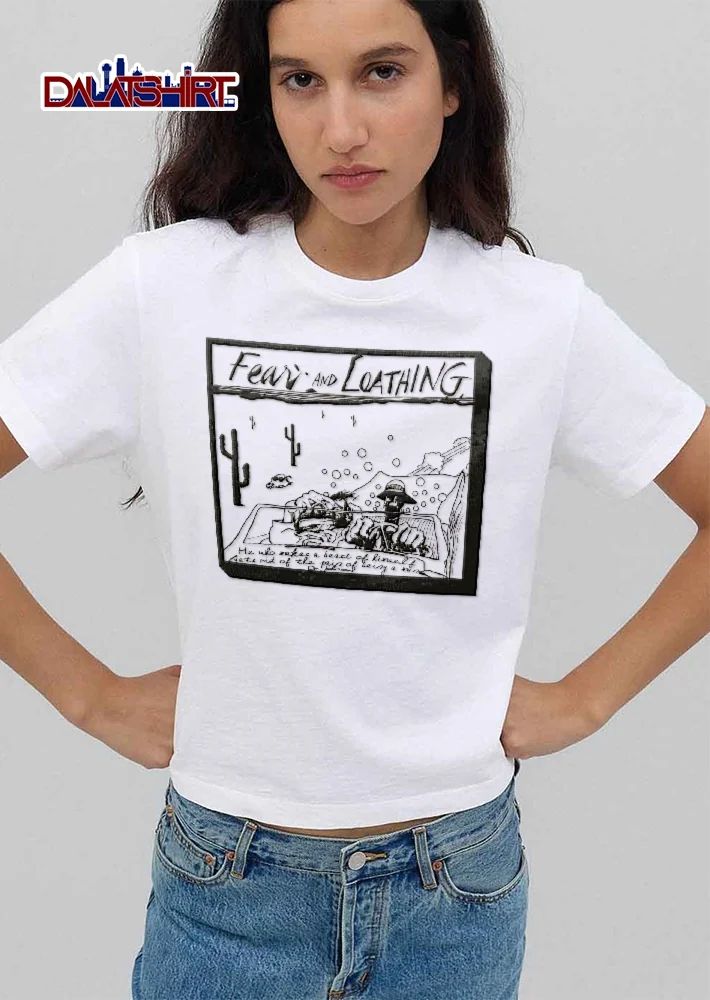 Fear And Loathing He Who Makes A Beast Of Himself Gets Rid The Pain Being Man Dr Johnson Desert Line Art shirt
