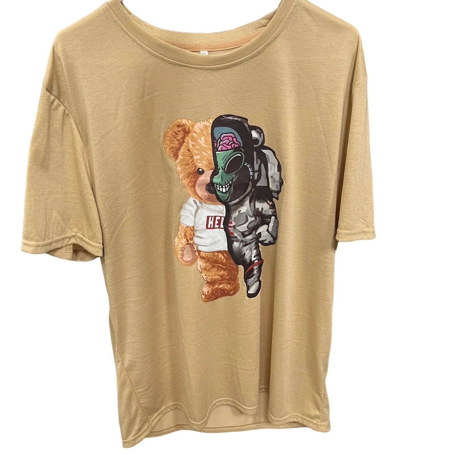 Shein Mens Trendy Mechanical Bear T Tee Tshirt Casual Crew Size XXL 2XL New