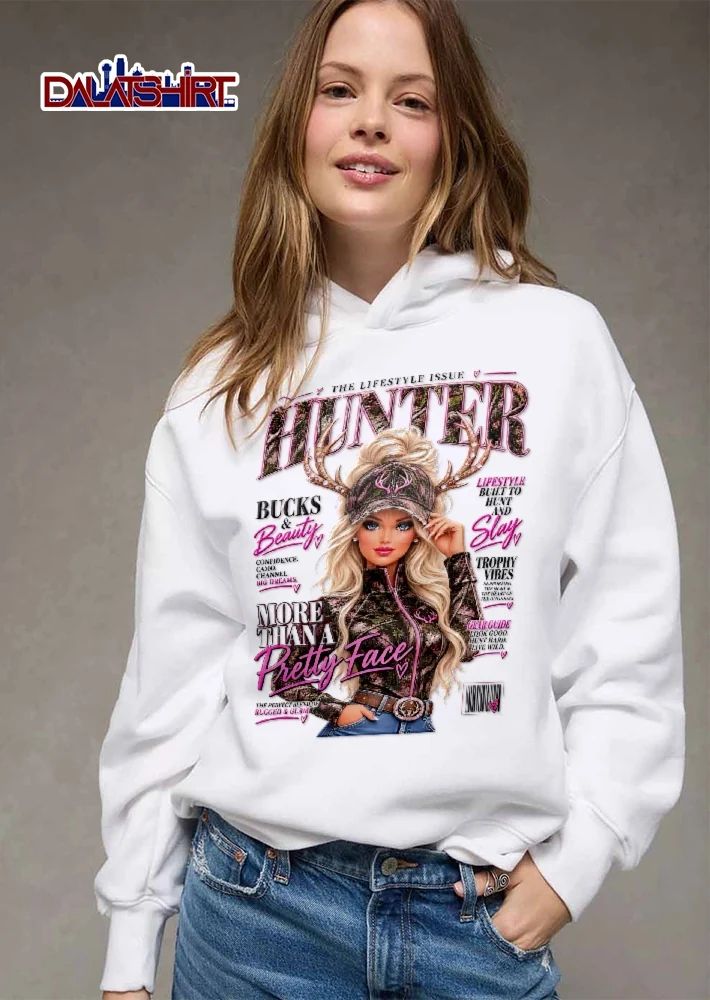 Hunter The Lifestyle Issue Bucks And Beauty More Than A Pretty Face Glam Doll Camo Deer Antlers Magazine Cover shirt