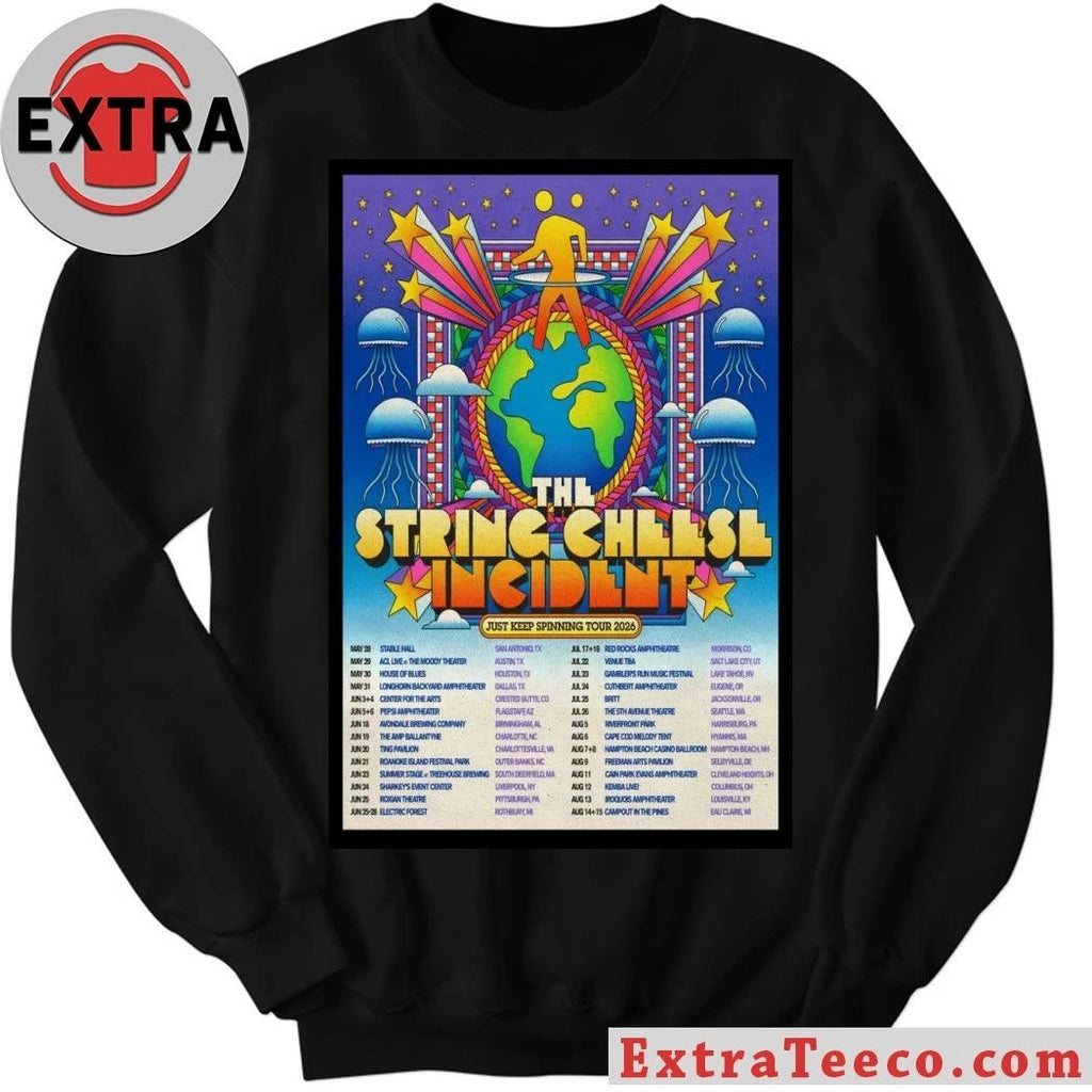 The String Cheese Incident Just Keep Spinning Tour 2026 Poster Shirt