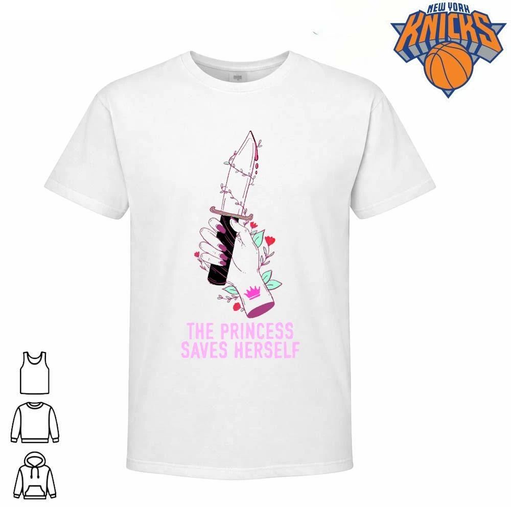The Princess Saves Herself Aesthetic Bloody Knife Feminist Floral shirt