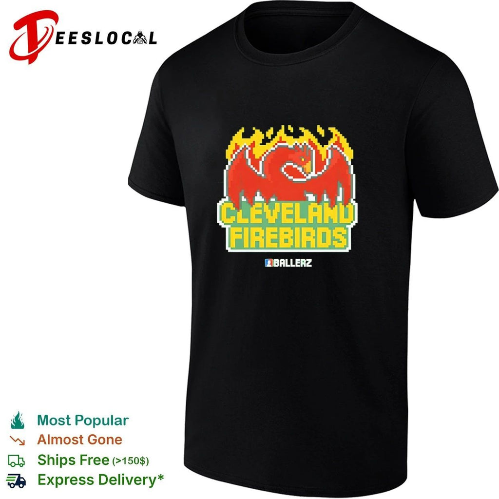 Cleveland Firebirds Ballerz pixel art T-shirt