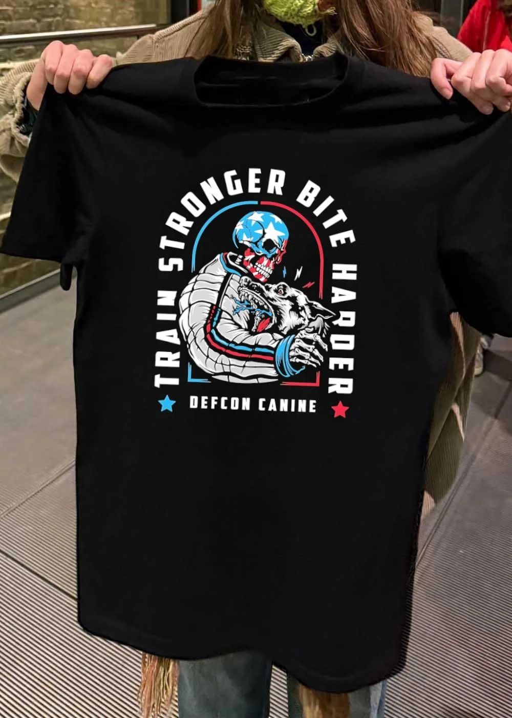 Defcon Canine Train Stronger Bite Harder Skeleton Dog T-Shirt