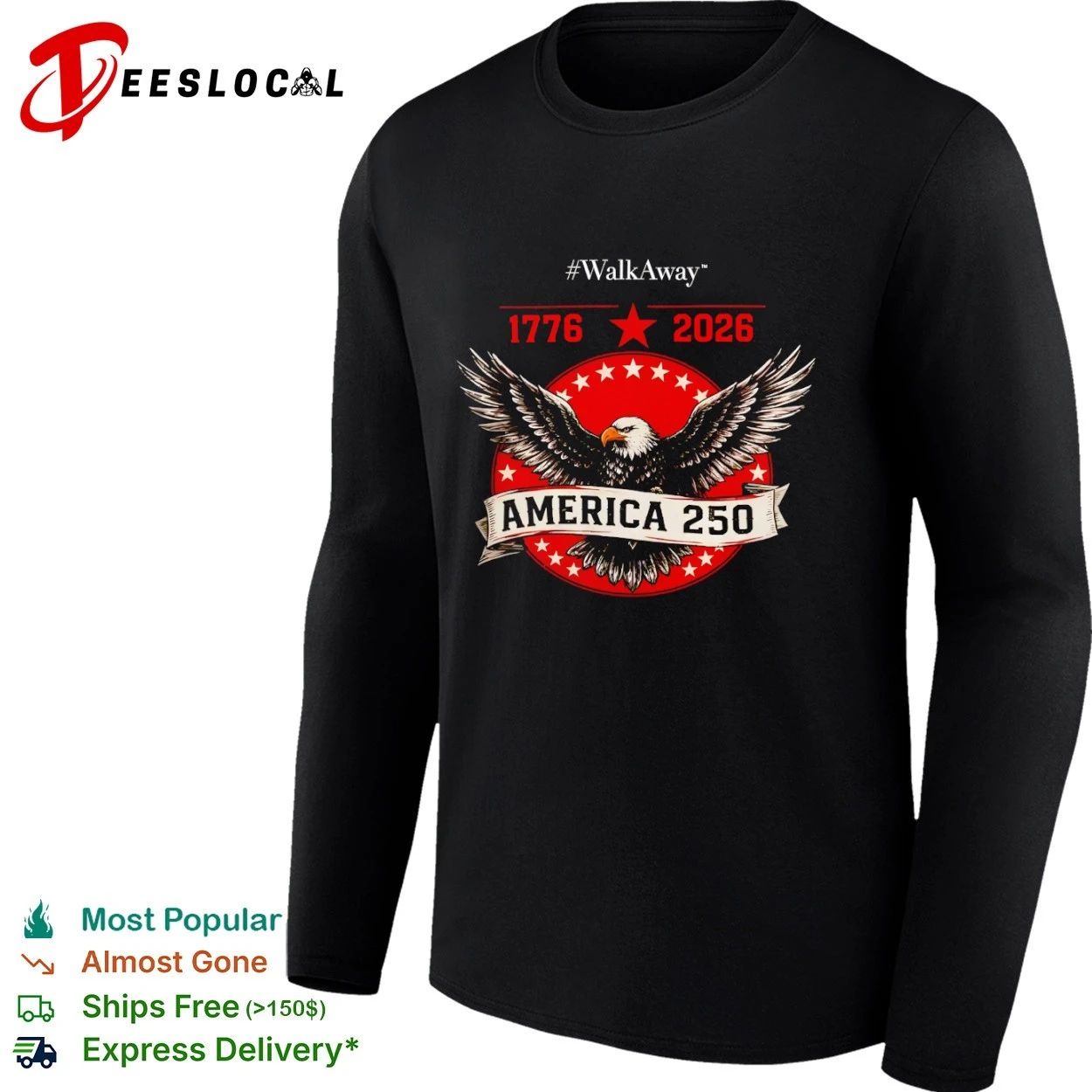 WalkAway America 250 1776 2026 Patriotic Eagle T-shirt