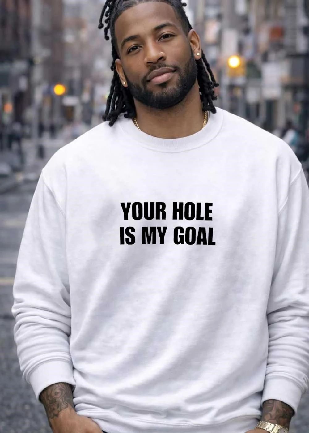 Your Hole Is My Goal Bold Black Sans Serif Lettering Typography shirt