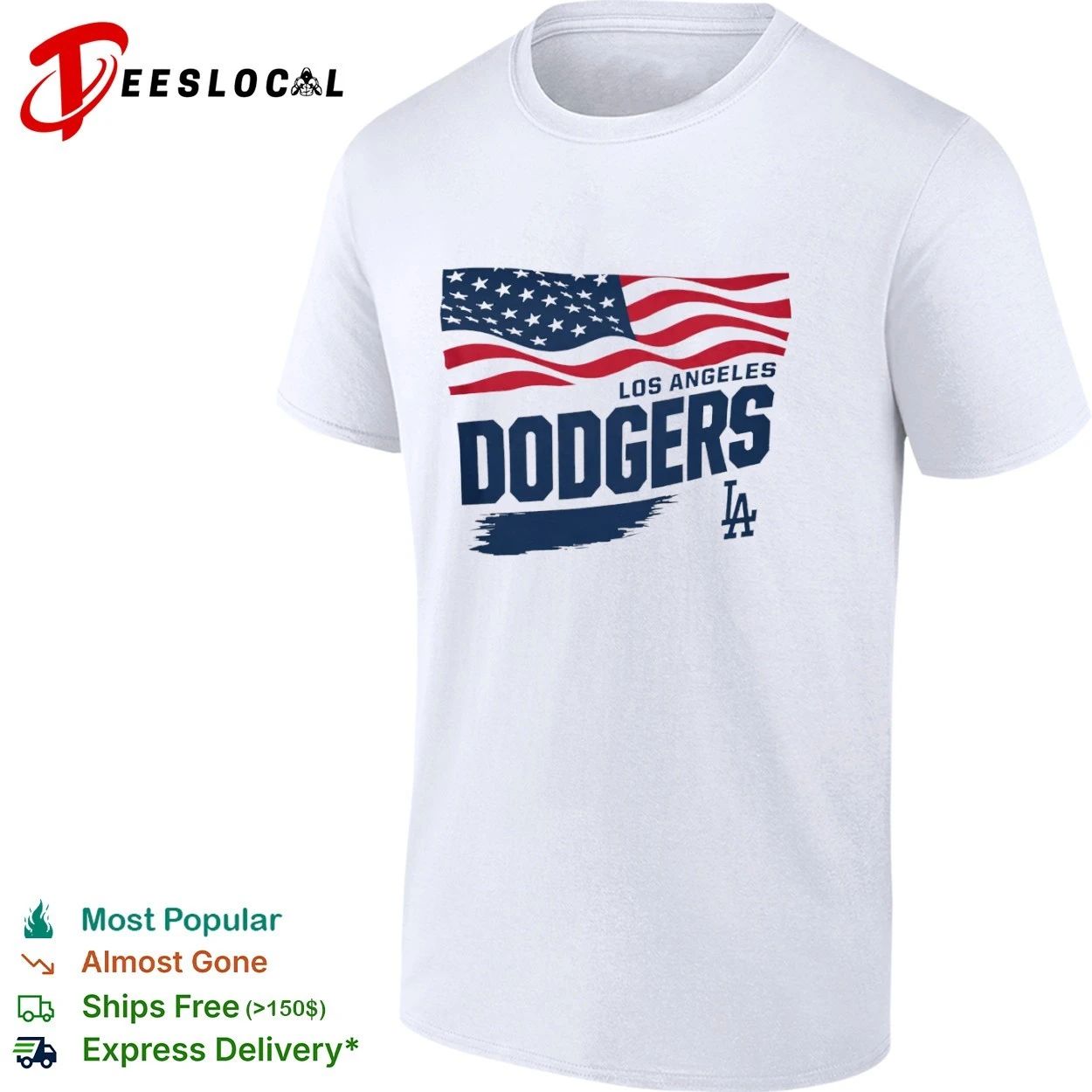 Los Angeles Dodgers Waving Flag Starter Los Angeles Dodgers T-shirt