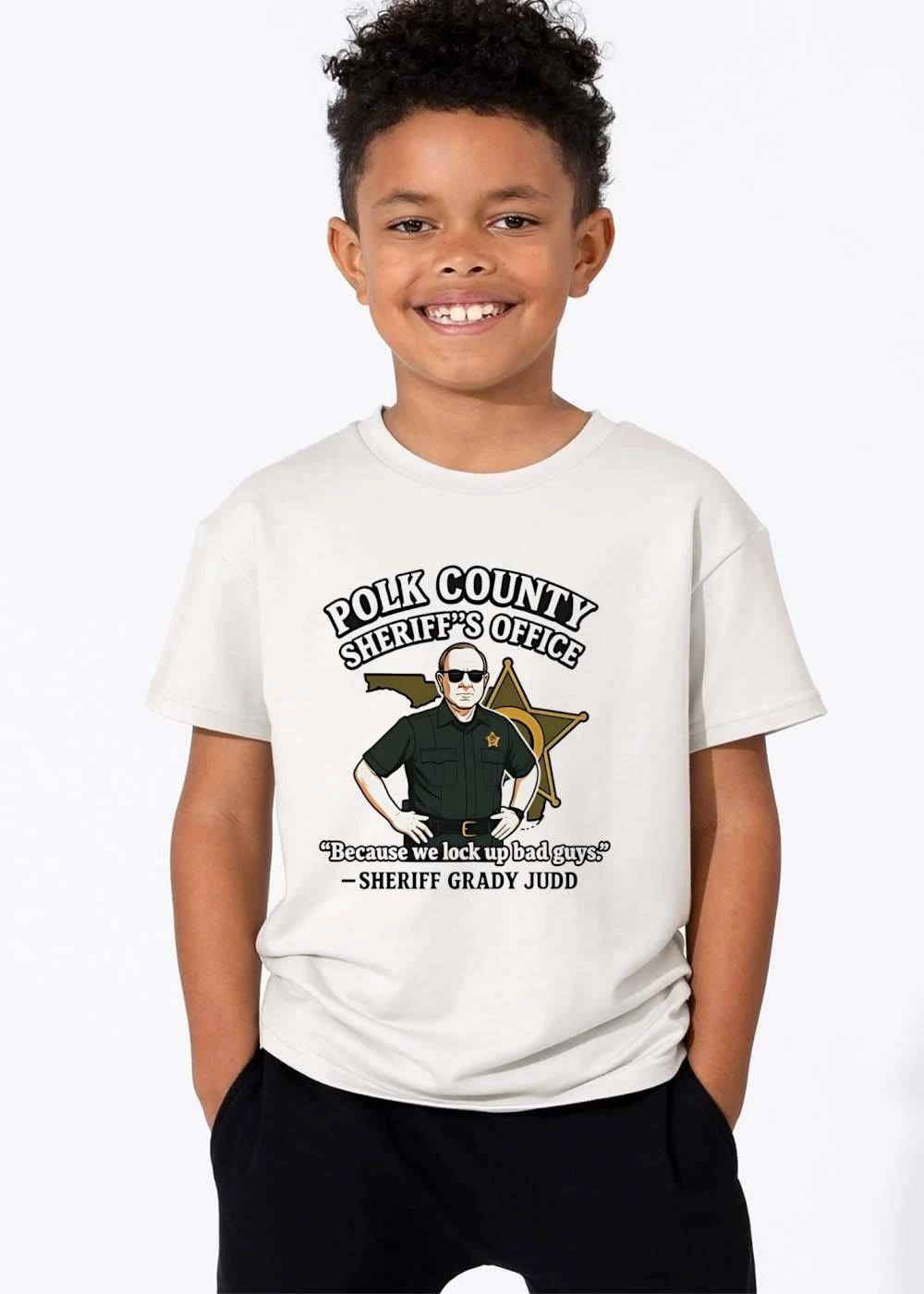 Polk County Sheriffs Office Because We Lock Up Bad Guys Sheriff Grady Judd Cartoon Caricature shirt