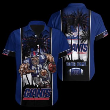 Personalized New York Giants Tropical Night Hawaiian Shirt