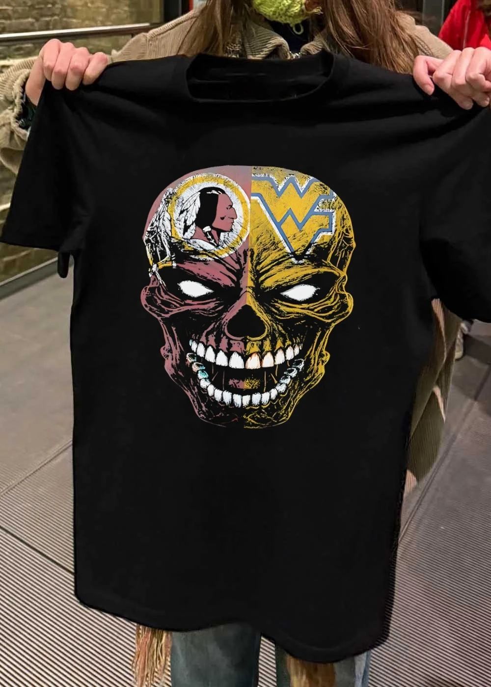 Washington Redskins West Virginia Mountaineers Skull T-Shirt