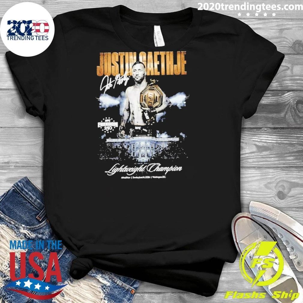 Justin Gaethje Ufc Freedom 250 Lightweight Champion Signature Shirt