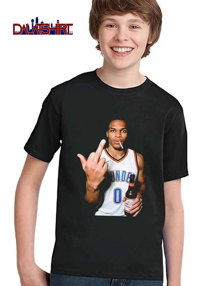 Russell Westbrook Middle Finger Cigarette Beer 0 Shirt