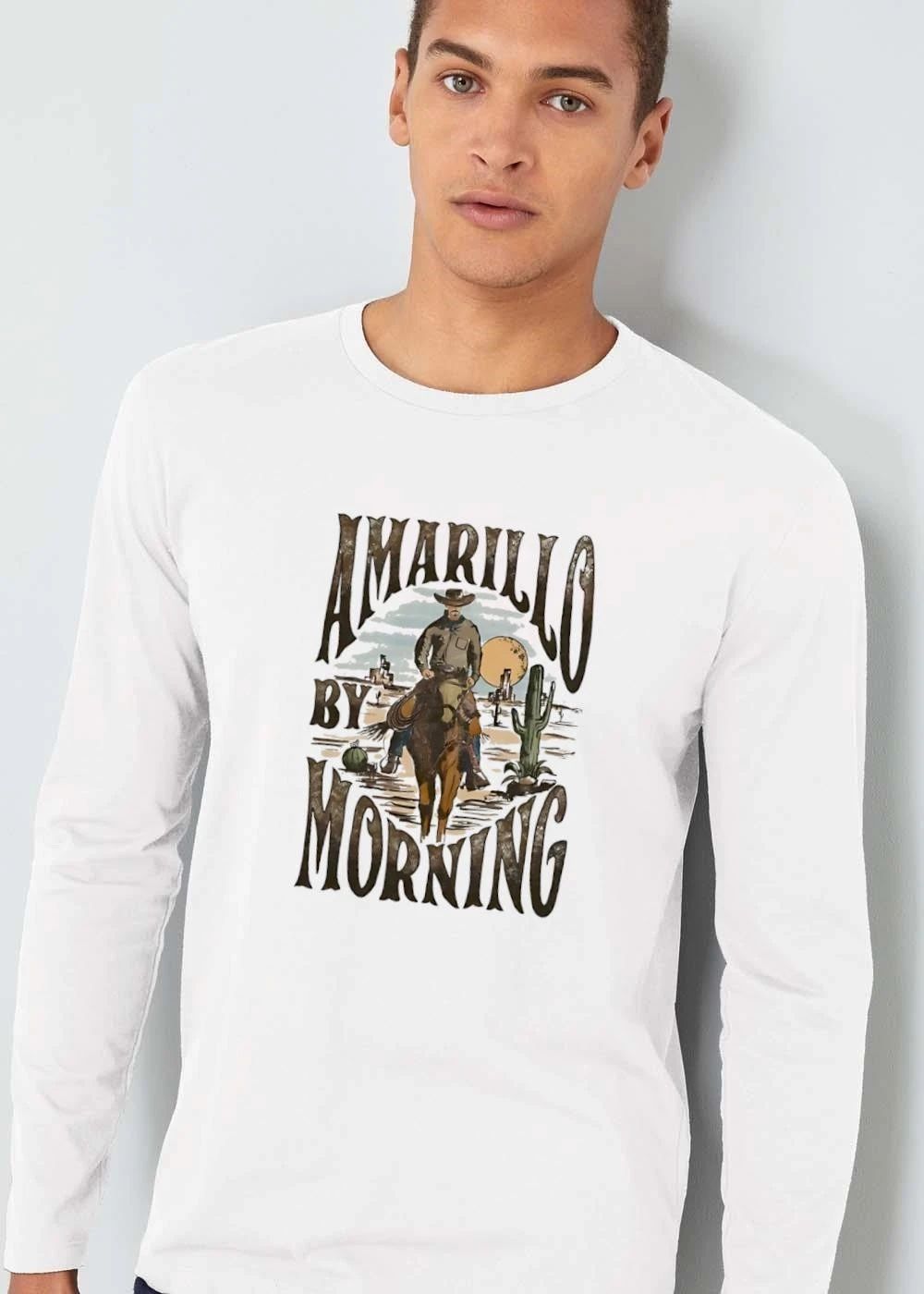 Amarillo By Morning Cowboy Riding Horse Desert Cactus Sun shirt