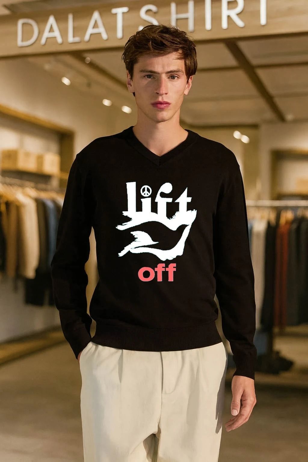Peace sign doves lift off shirt