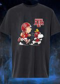 Peanuts Characters Running with Football Texas A&M ATM Shirt