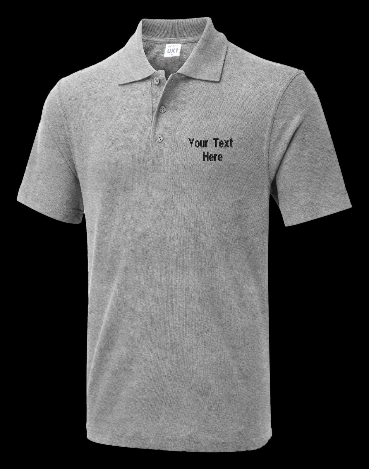 Personalised Custom Embroidered Classic Polo Shirt your text unisex workwear
