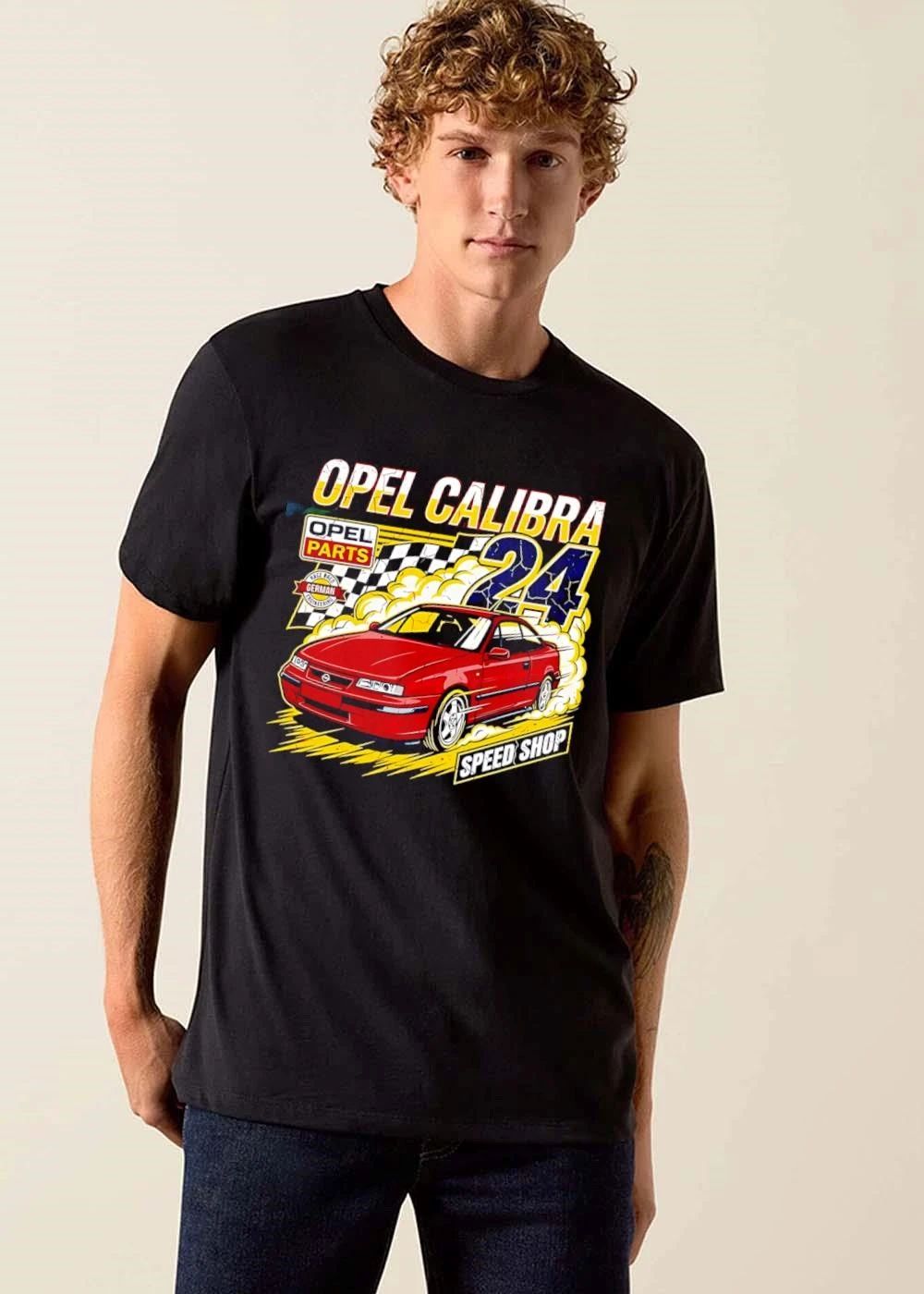 Opel Calibra Parts Race Bred German Engineering 24 Speed Shop Red Car Drifting Smoke Checkered Flag shirt