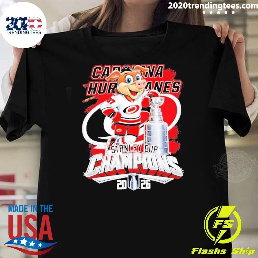 Carolina Hurricanes Stanley Cup Champions 2026 Mascot Trophy Shirt
