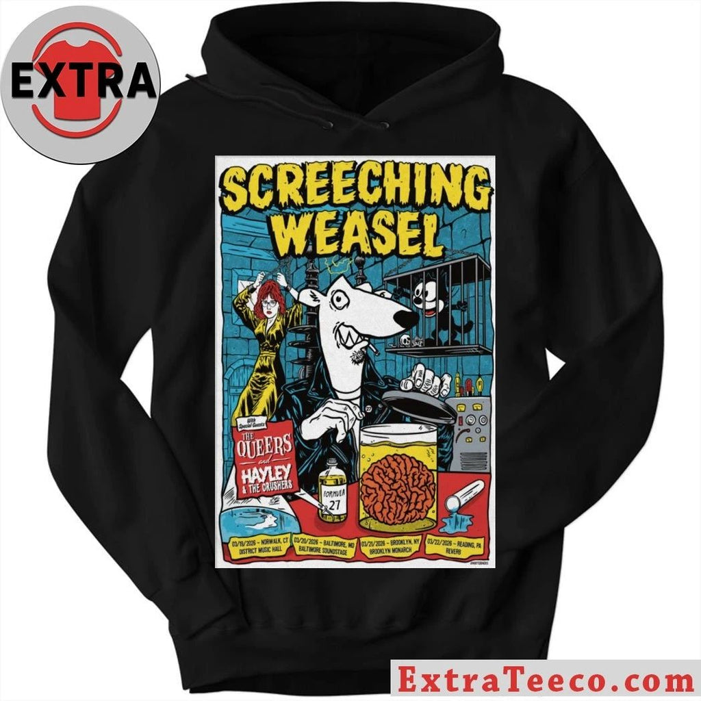 Screeching Weasel March 19 2026 District Music Hall Norwalk, CT Poster Shirt