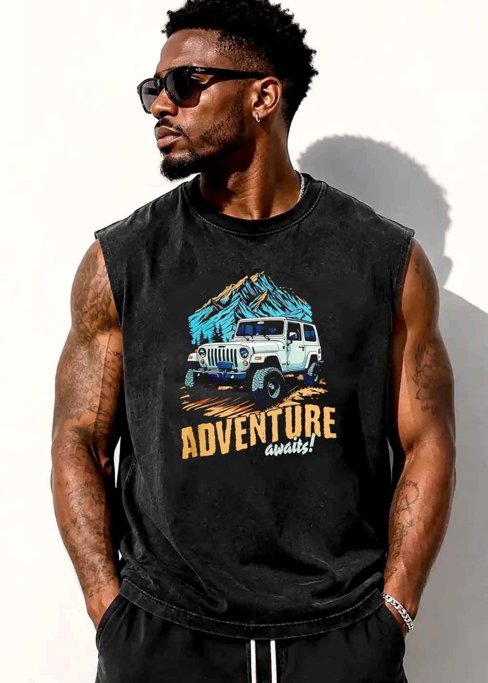 Adventure Awaits White Off Road Suv Rocky Mountain Landscape shirt