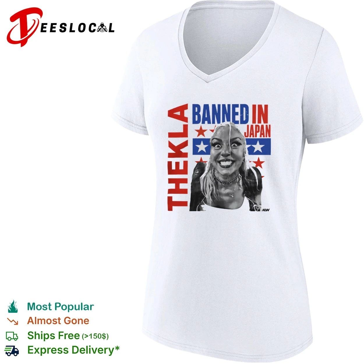 Thekla Banned in Japan AEW Stardom Pro Wrestling T-shirt