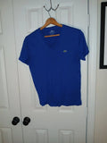 ​Lacoste Men's Pima Cotton V-Neck T-Shirt - Royal Blue - Size 4 (Medium) - Peru