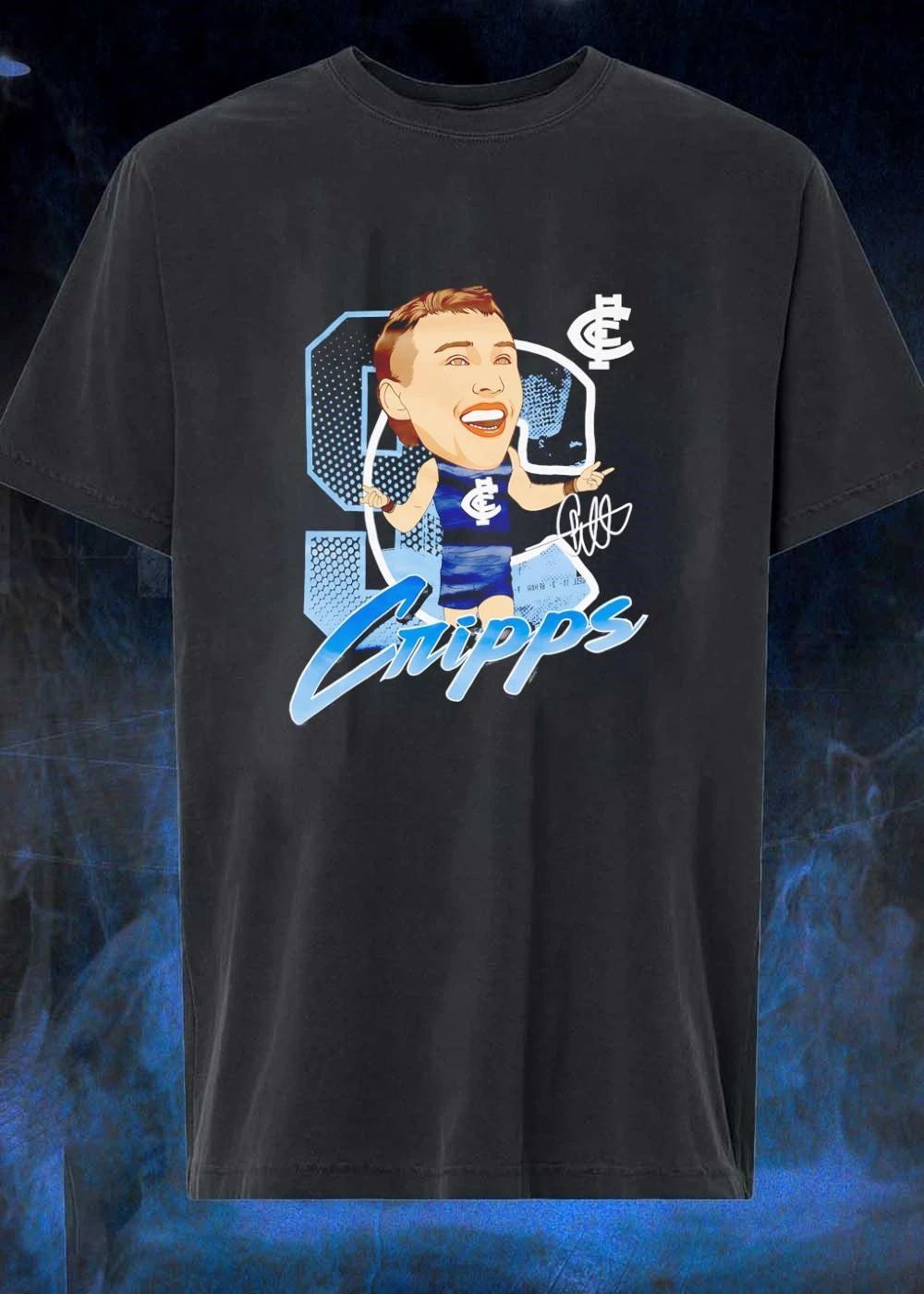 Carlton FC Legend Patrick Cripps Caricature Graphic T-Shirt