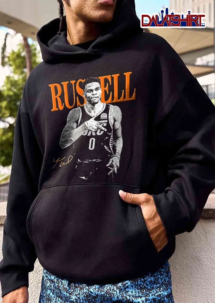 Russell Westbrook 0 Orange Name Signature Shirt