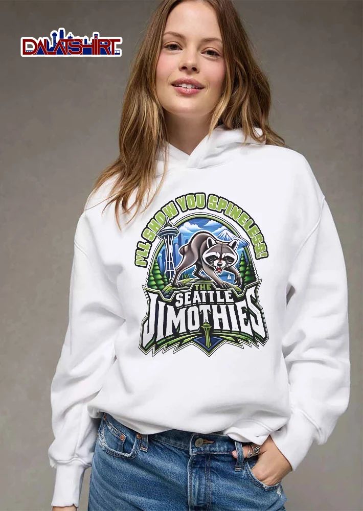 The Seattle Jimothies Ill Show You Spineless Cartoon Raccoon Space Needle Mountain Landscape shirt