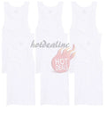 6 Pack Men's White 100% Cotton Tank Top A-Shirt Ribbed Undershirt Size:S-2XL