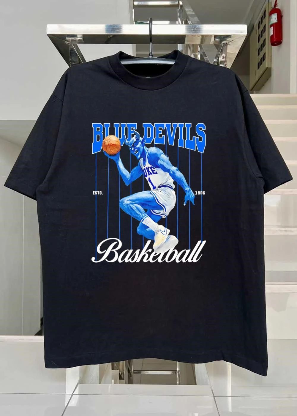 Blue Devils Basketball Duke Player Dribbling shirt