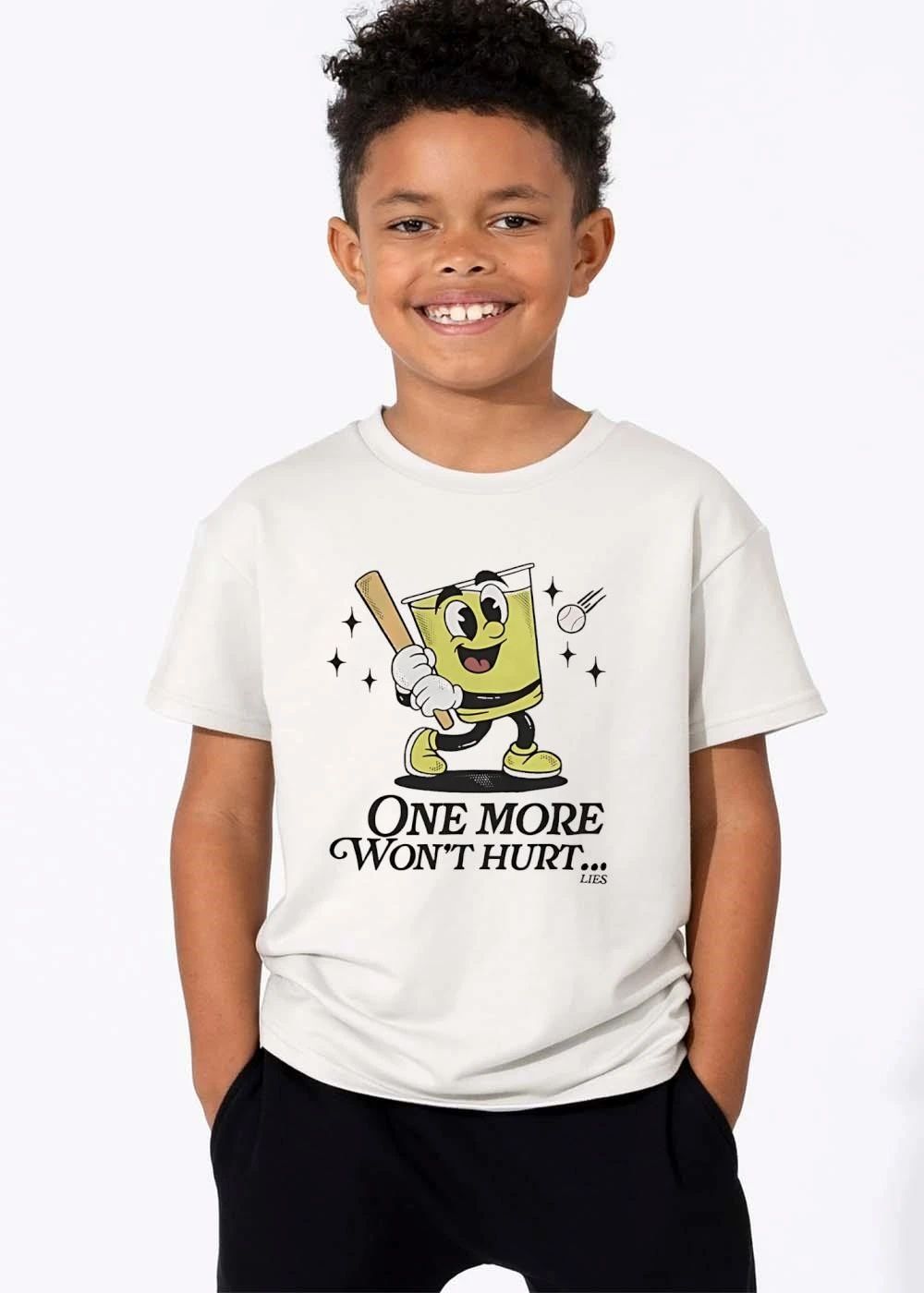 One More Wont Hurt Lies Cartoon Cup Swinging Baseball Bat shirt