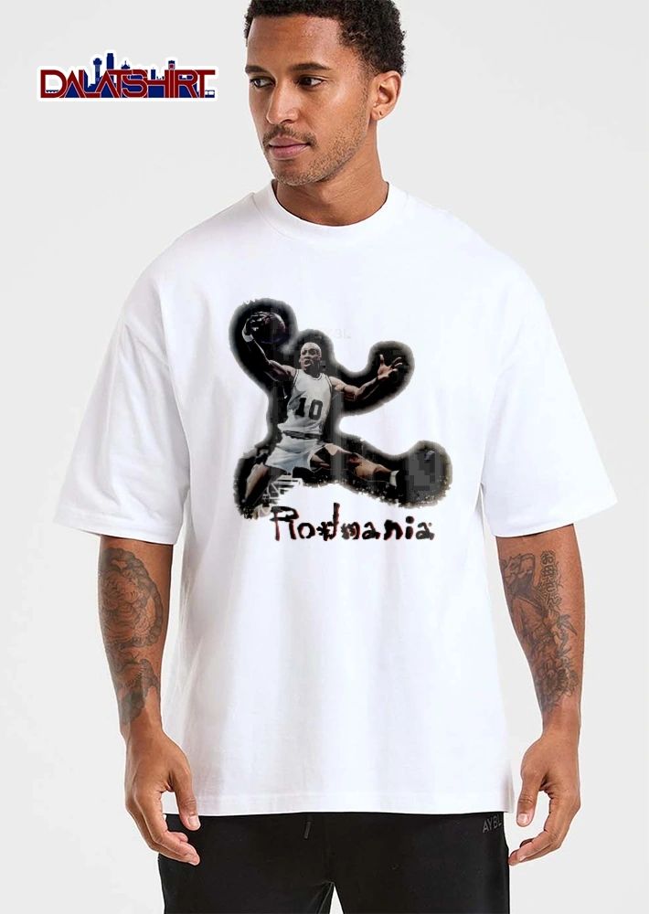 Rodmania Basketball Player Number 10 Diving Midair Ball Cutout shirt
