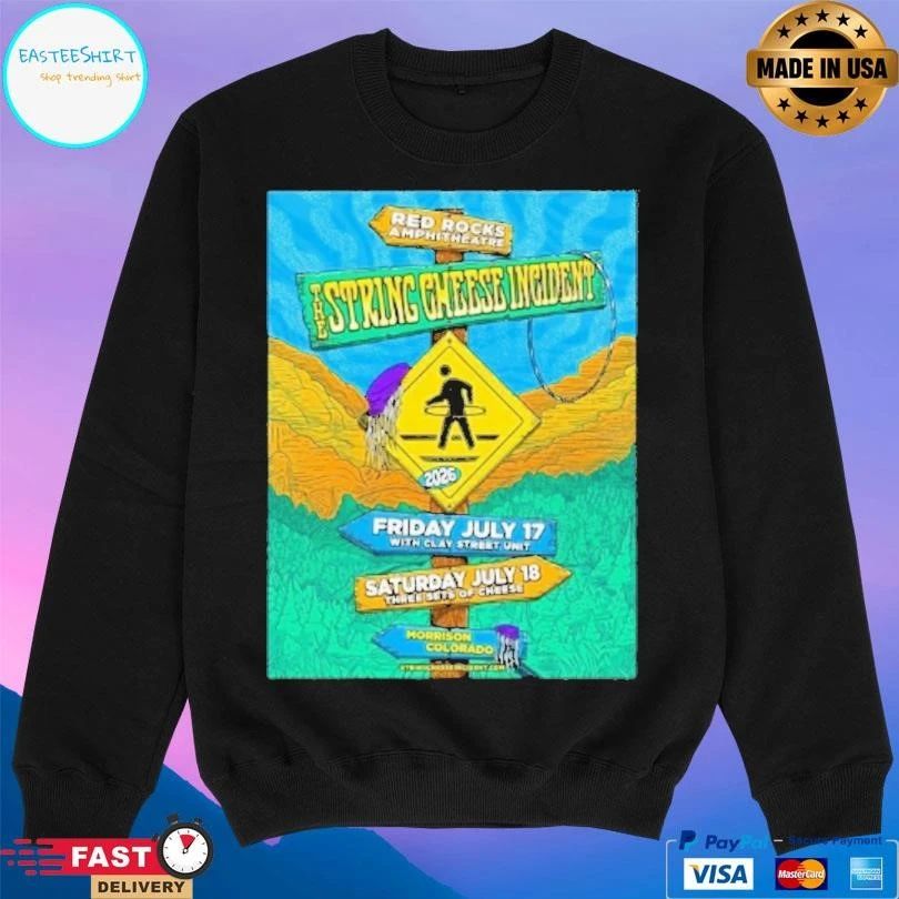 The String Cheese Incident Live At Red Rocks Amphitheatre 2026 In Morrison Colorado From July 17 To 18 2026 T-shirts
