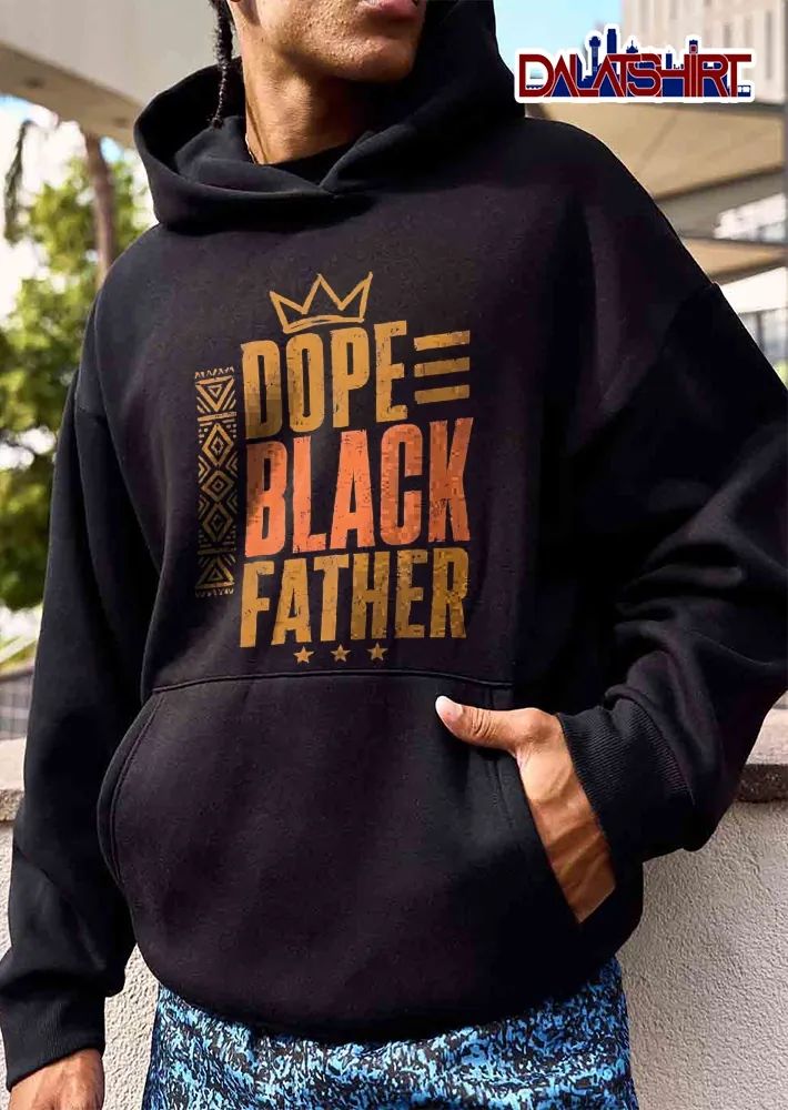 Dope Black Father Crown Tribal Pattern Three Stars Distressed shirt