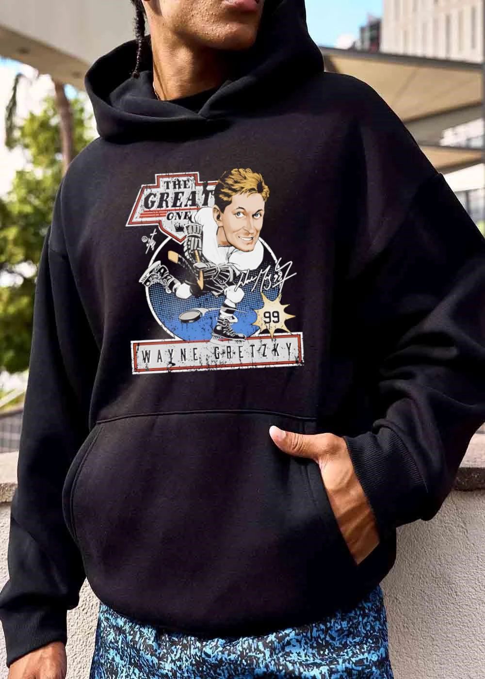 The Great One Wayne Gretzky 99 Distressed Cartoon Caricature Hockey Player shirt