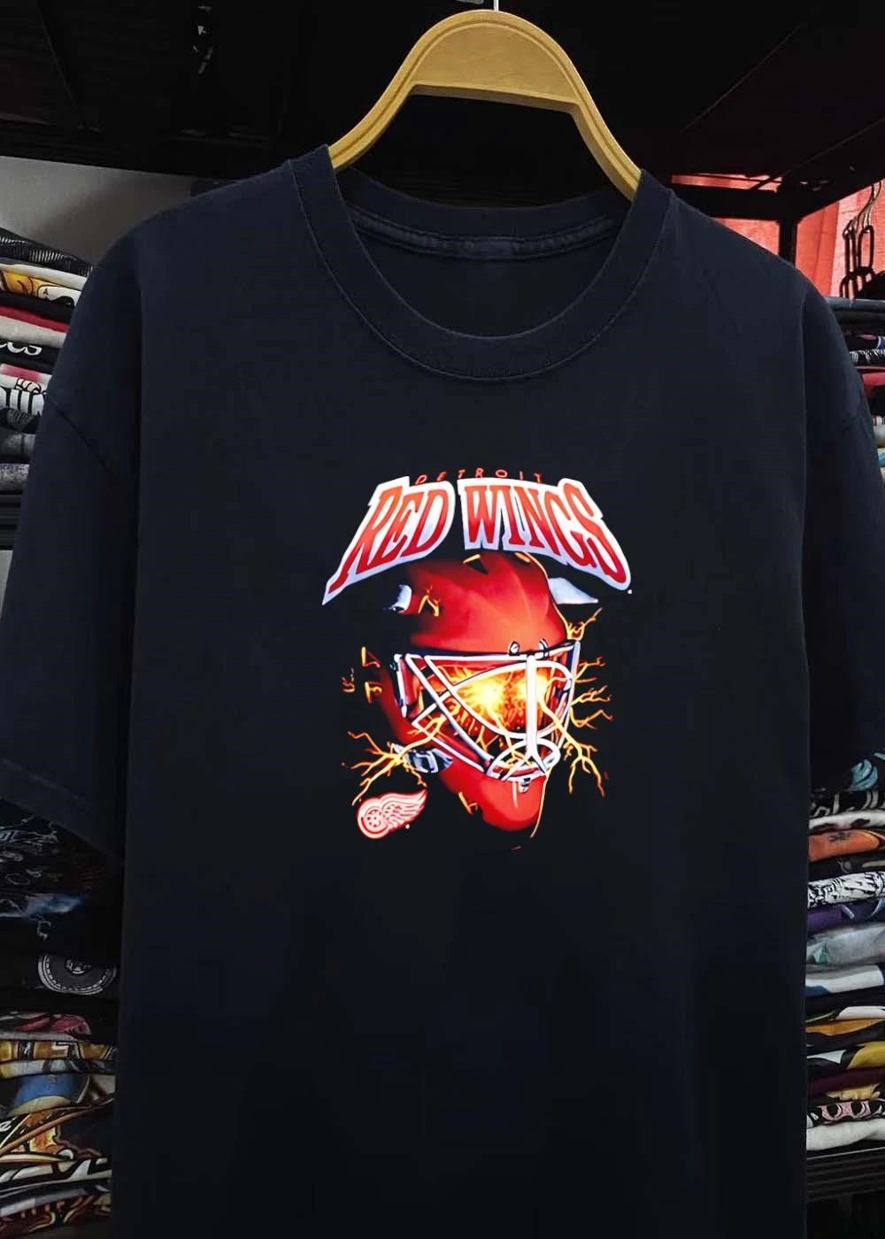 Detroit Red Wings Goalie Mask Lightning T-Shirt