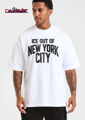 Ice Out Of New York City Black Arched Varsity Typography shirt