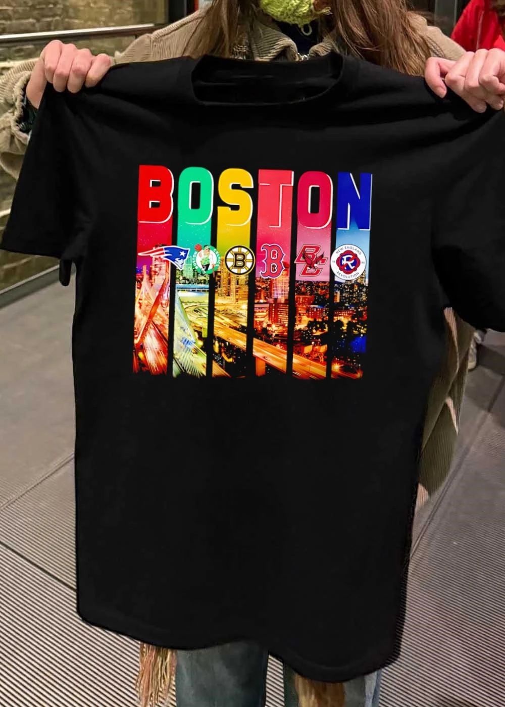 Boston Sports Apparel Patriots Celtics Bruins Red Sox BC Revolution Team T-Shirt