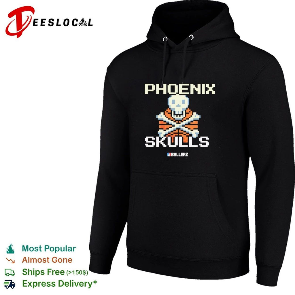 Phoenix Skulls Ballerz Basketball Pixel Art T-shirt