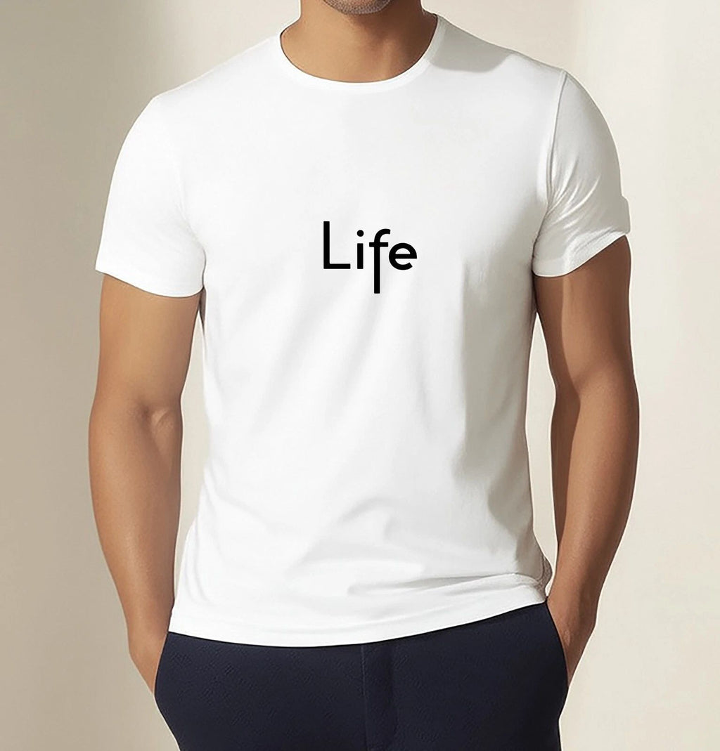 Life Minimalist Black Text T-Shirt Simple Inspirational Graphic Tee Unisex Shirt