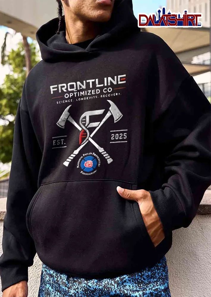 Frontline Optimized Co Science Longevity Recovery Est 2025 Crossed Firefighter Axes DNA Helix Emblem shirt