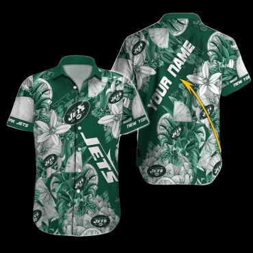 Personalized New York Jets Floral Paradise Hawaiian Shirt